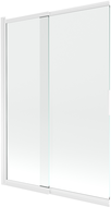 Mexen Fox dvojkrídly sprchový paraván 120 x 150 cm, transparentný, biely - 891-120-002-20-00