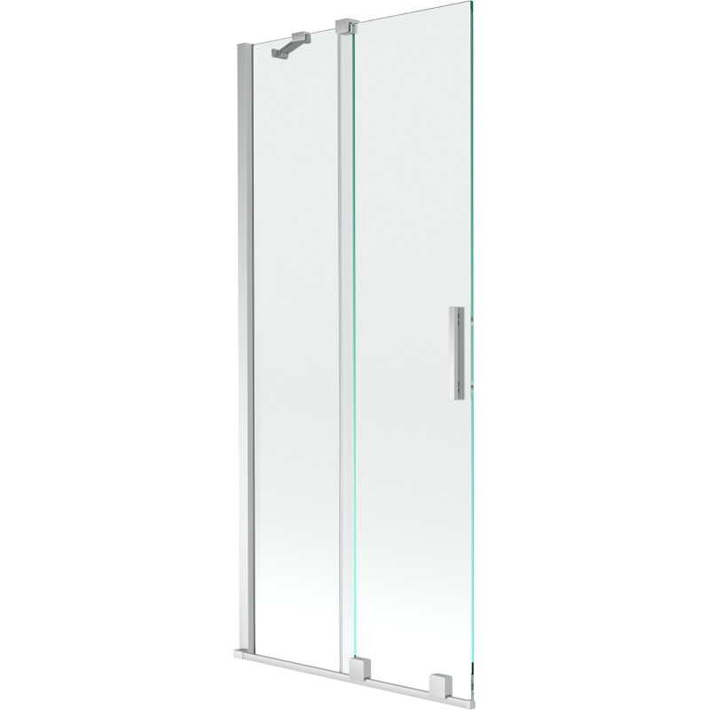 Mexen Velar dvojkrídlová vaňová zástenka, 80 x 150 cm, transparentná, chróm - 896-080-000-01-01