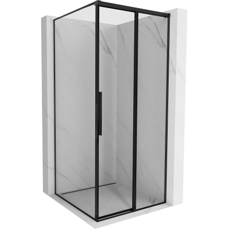 Mexen Rox sprchová kabína posúvna pravá 95 x 95 cm, čierny rám, čierna - 8C2-095-095-70-70-P