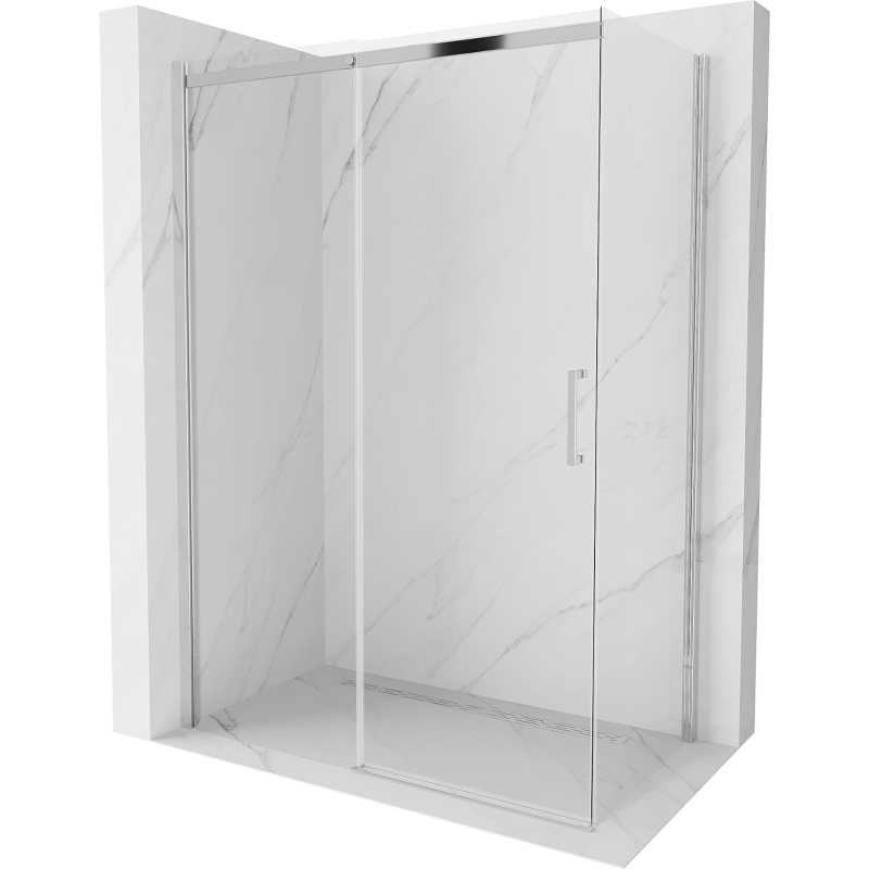 Mexen Omega sprchová kabína, posuvné dvere 130 x 70 cm, transparentnéné, chrómová - 825-130-070-01-00