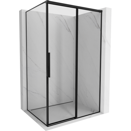 Mexen Rox sprchová kabína posuvná pravá 140 x 120 cm, čierny rám, čierna - 8C2-140-120-70-70-P