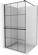Mexen Kioto+ sprchová stena s poličkou Walk-in 100 x 200 cm, čierna mriežka, čierna - 800-100-121-70-77