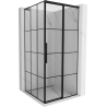 Mexen Rox L sprchovací kút posuvný pravý 95 x 95 cm, čierna mriežka, čierny - 8C2L-095-095-70-77-P