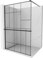 Mexen Kioto+ sprchová stena s poličkou Walk-in 140 x 200 cm, čierny vzor, čierna - 800-140-121-70-78