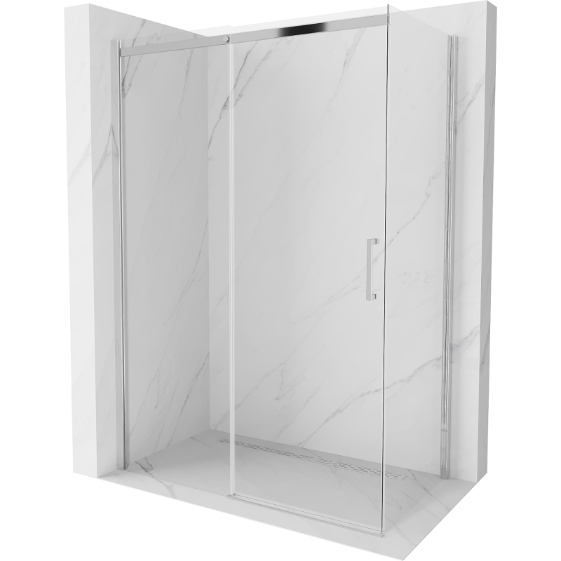 Mexen Omega posuvná sprchová kabína 160 x 80 cm, transparentná, chróm - 825-160-080-01-00