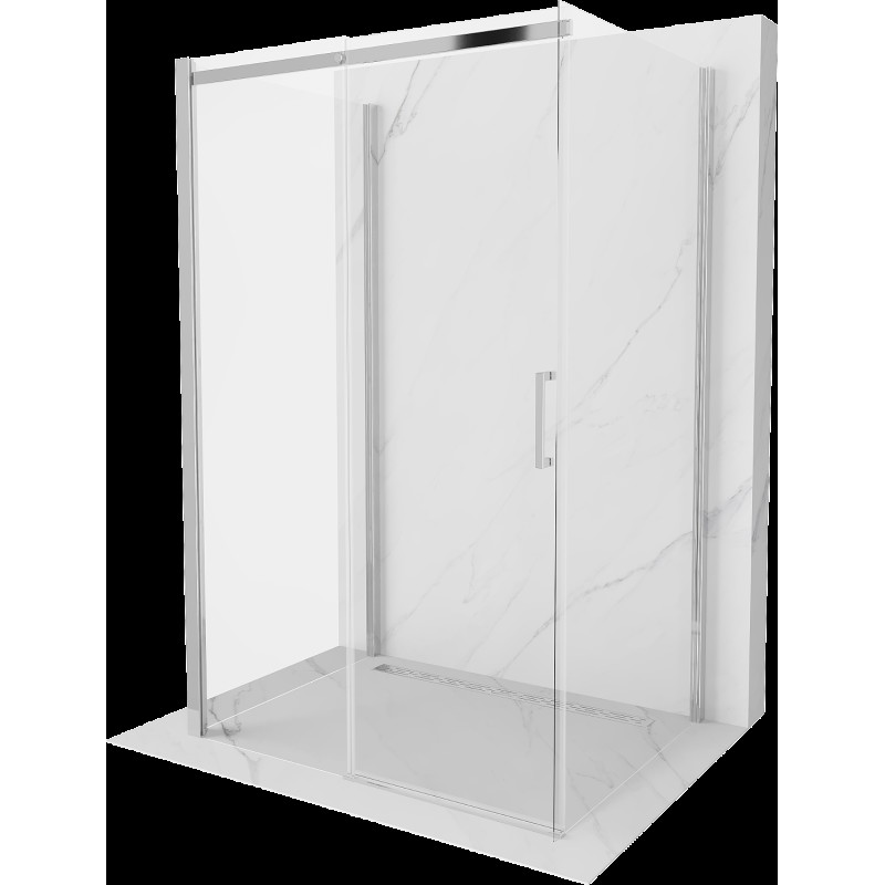 Mexen Omega sprchový kút 3-stenný, posuvný 120 x 80 cm, transparentný, chróm - 825-120-080-01-00-3S