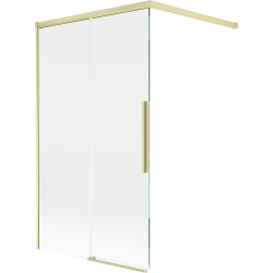 Mexen Rox vaňová zástenka 2-krídlová posuvná 100 x 150 cm, transparentná, zlatá kartáčovaná - 8C9-100-003-55-00