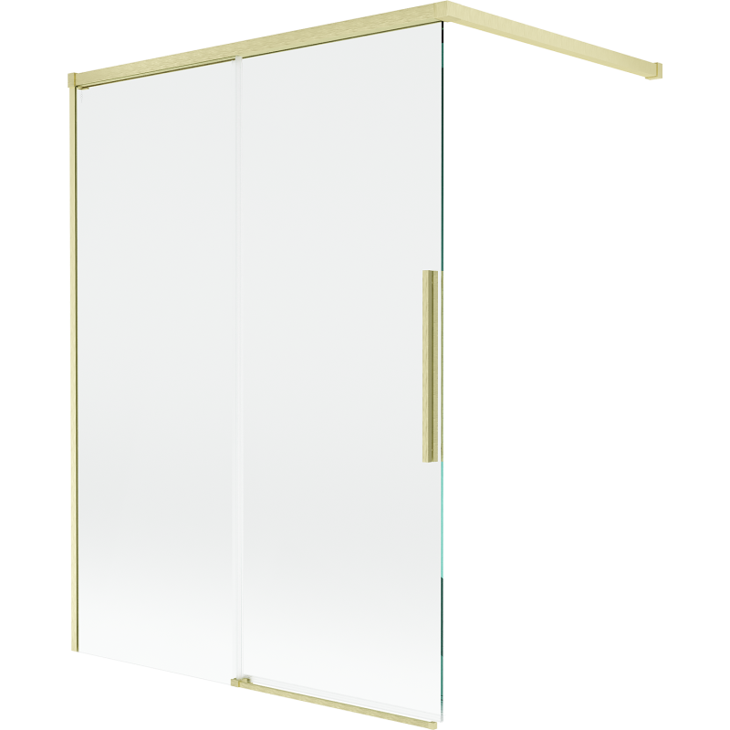 Mexen Rox sprchová zábrana 2-krídlová posuvná 120 x 150 cm, transparentná, zlatá kartáčovaná - 8C9-120-003-55-00