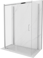 Mexen Omega sprchovací kabína 3-stenná, posuvná 140 x 80 cm, transparentná, chrómová - 825-140-080-01-00-3S