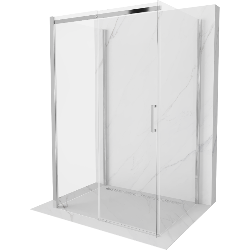 Mexen Omega sprchový kút 3-stranný, posuvný 140 x 90 cm, priehľadný, chróm - 825-140-090-01-00-3S