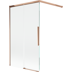 Mexen Rox vaňová zástenka 2-krídlová posuvná 100 x 150 cm, transparentná, ružové zlato - 8C9-100-003-60-00