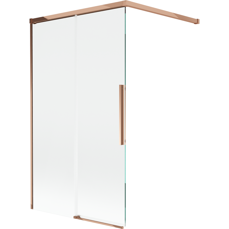 Mexen Rox vaňová zástenka 2-krídlová posuvná 100 x 150 cm, transparentná, ružové zlato - 8C9-100-003-60-00