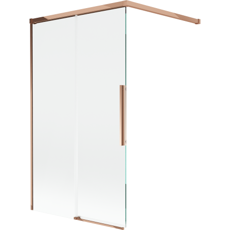 Mexen Rox vaňová zástenka 2-krídlová posuvná 100 x 150 cm, transparentná, ružové zlato - 8C9-100-003-60-00