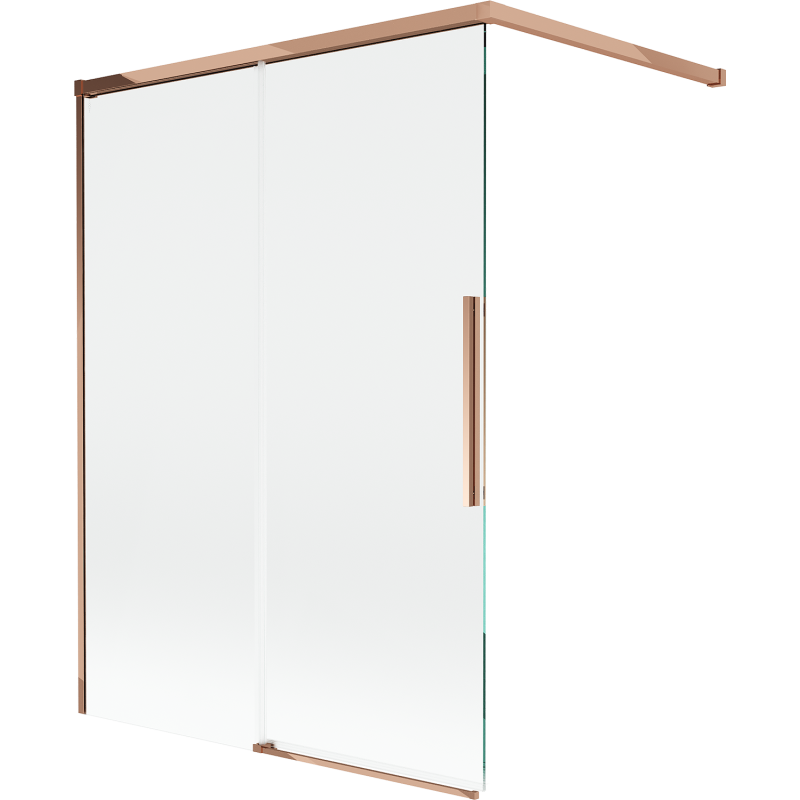 Mexen Rox vaňová zástena, 2-dielna, posuvná 120 x 150 cm, transparentná, ružové zlato - 8C9-120-003-60-00