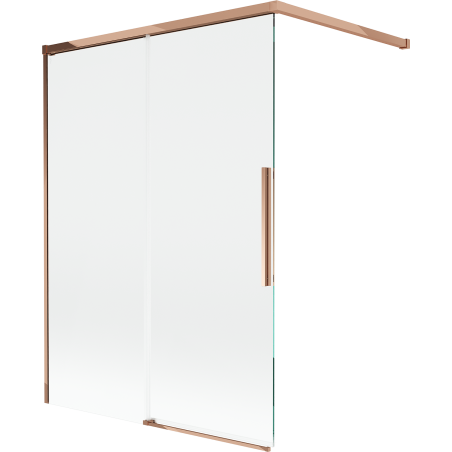 Mexen Rox vaňová zástena, 2-dielna, posuvná 120 x 150 cm, transparentná, ružové zlato - 8C9-120-003-60-00