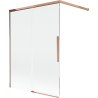 Mexen Rox sprchová zástena 2-krídlová posuvná 120 x 150 cm, transparentná, ružové zlato - 8C9-120-003-60-00