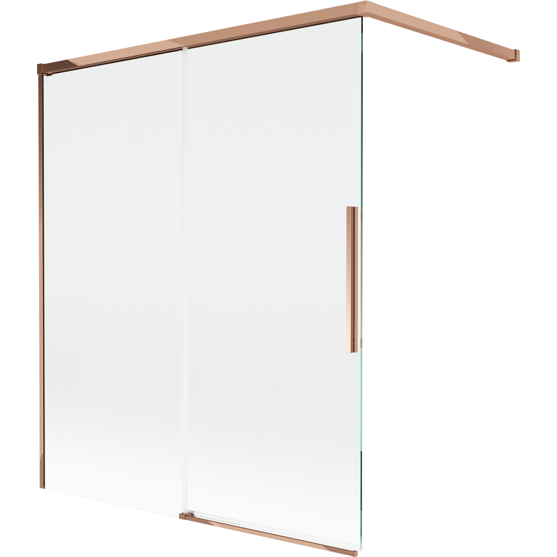 Mexen Rox sprchová zástena, 2-krídlový rozťahovací 140 x 150 cm, transparentná, ružové zlato - 8C9-140-003-60-00