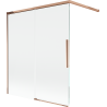Mexen Rox sprchová zástena, 2-krídlový rozťahovací 140 x 150 cm, transparentná, ružové zlato - 8C9-140-003-60-00
