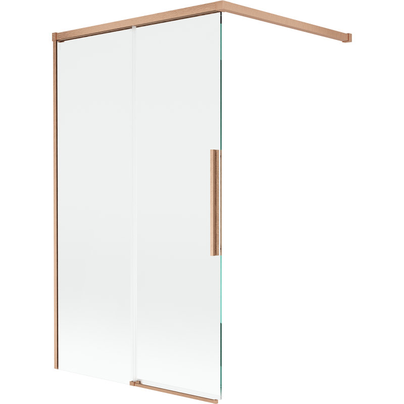 Mexen Rox sprchový záves 2-krídlový zasúvací 100 x 150 cm, transparentný, brúsená meď - 8C9-100-003-65-00