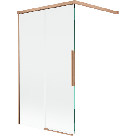 Mexen Rox sprchový záves 2-krídlový zasúvací 100 x 150 cm, transparentný, brúsená meď - 8C9-100-003-65-00