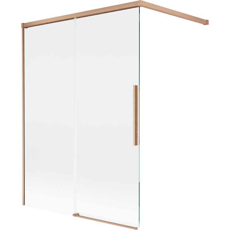 Mexen Rox sprchová zástenka 2-krídlová posuvná 120 x 150 cm, transparentná, brúsená meď - 8C9-120-003-65-00