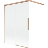 Mexen Rox sprchová zástenka 2-krídlová posuvná 120 x 150 cm, transparentná, brúsená meď - 8C9-120-003-65-00