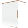 Mexen Rox dvojkrídlový posuvný vaňový paraván 140 x 150 cm, priehľadný, brúsená meď - 8C9-140-003-65-00