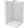 Mexen Omega sprchovací kút posuvný 100 x 100 cm, transparentný, chróm + vanička Flat - 825-100-100-01-00-4010
