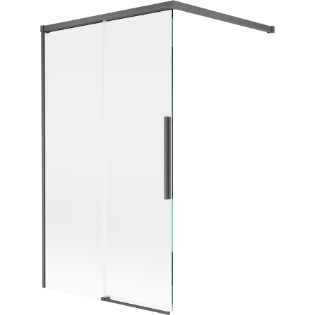 Mexen Rox sprchová zástena dvojkrídlová posuvná 100 x 150 cm, transparentná, brúsená zbraňová sivá - 8C9-100-003-66-00