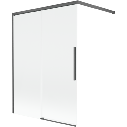 Mexen Rox paraván do kúpeľa 2-krídlový zasúvací 120 x 150 cm, transparentný, brúsený zbraň sivá - 8C9-100-003-66-00