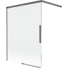 Mexen Rox paraván do kúpeľa 2-krídlový zasúvací 120 x 150 cm, transparentný, brúsený zbraň sivá - 8C9-100-003-66-00
