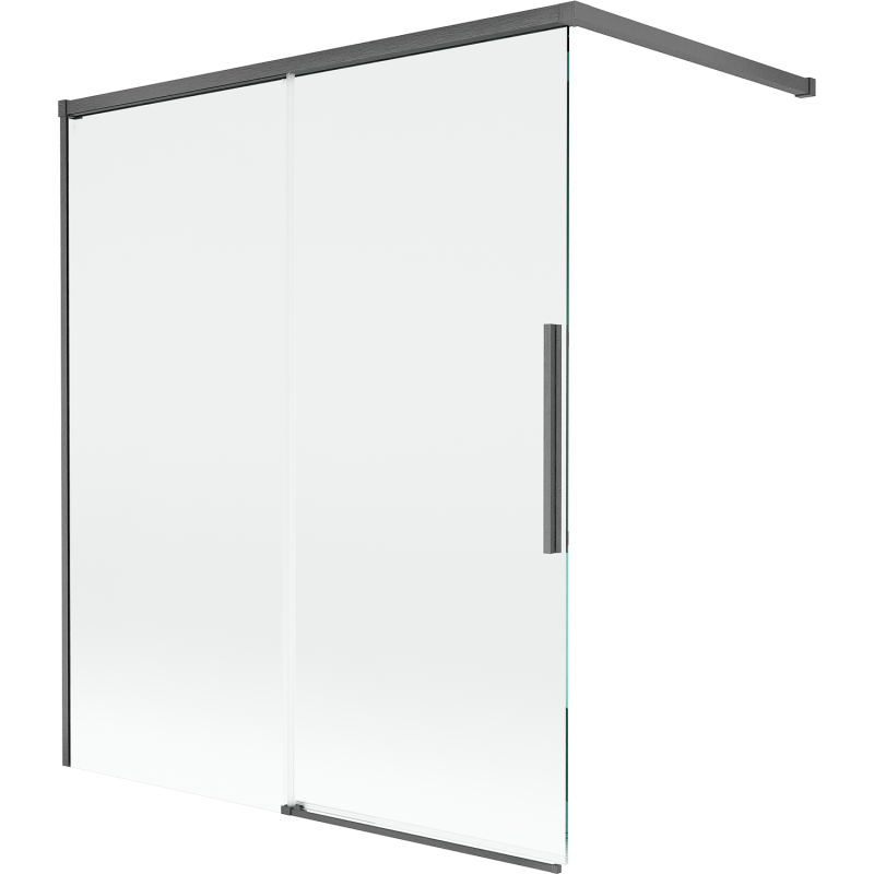 Mexen Rox sprchový paraván 2-krídlový posuvný 140 x 150 cm, transparentný, kartáčovaná gun gray - 8C9-140-003-66-00