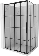 Mexen Rox sprchovací kabína posuvná ľavá 130 x 90 cm, čierna mriežka, čierna - 8C2-130-090-70-77-L