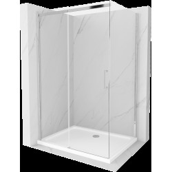 Mexen Omega sprchová kabína, posuvné dvere 110 x 80 cm, transparentnéné, chrómová + závesný bidet Flat - 825-110-080-01-00-4010