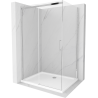 Mexen Omega sprchový kút posuvný 110 x 80 cm, priehľadný, chróm + vanička Flat - 825-110-080-01-00-4010