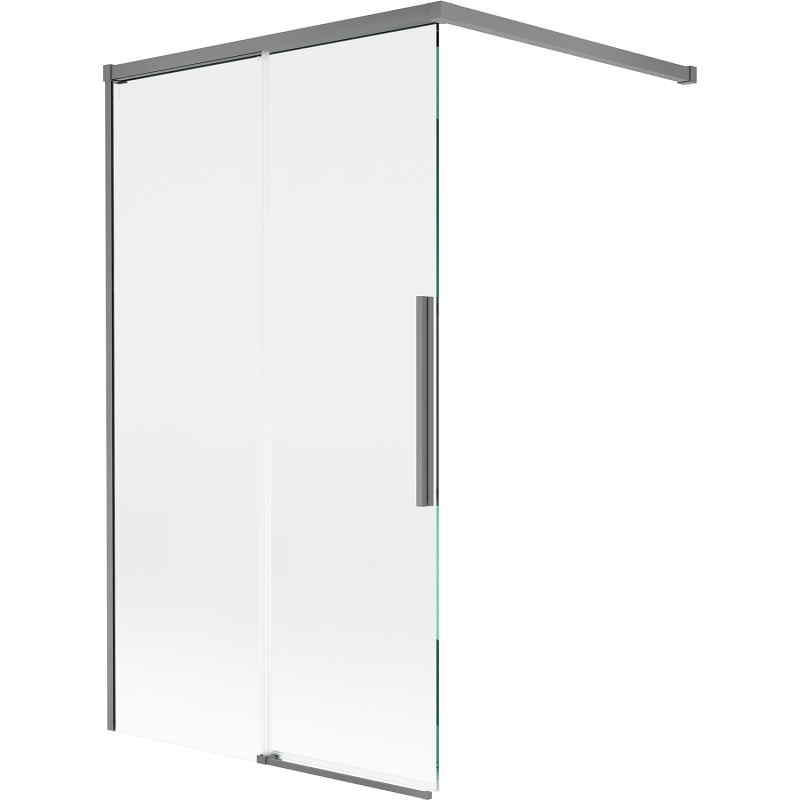 Mexen Rox sprchovací paraván 2-krídlový zasúvací 100 x 150 cm, priehľadný, gun metal - 8C9-100-003-95-00