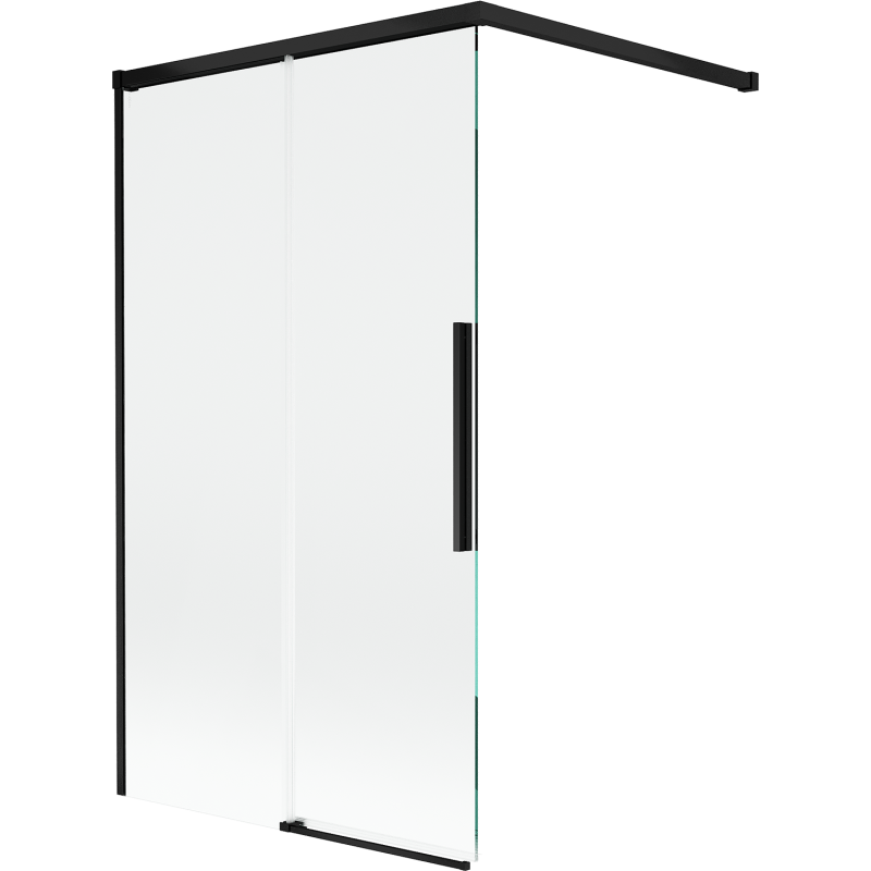 Mexen Rox skladacia vaňová zástenka 2-krídlová posuvná 100 x 150 cm, transparentná, čierna - 8C9-100-003-70-00