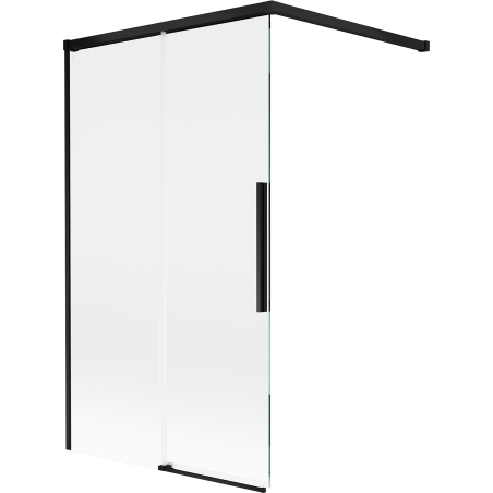 Mexen Rox skladacia vaňová zástenka 2-krídlová posuvná 100 x 150 cm, transparentná, čierna - 8C9-100-003-70-00