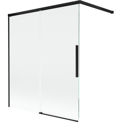 Mexen Rox sprchový paraván 2-krídlový posuvný 140 x 150 cm, transparentný, čierny - 8C9-140-003-70-00