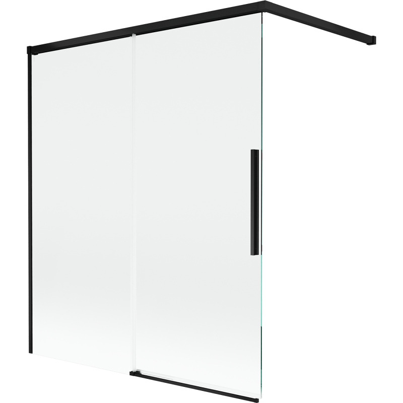 Mexen Rox dvojkrídlový posuvný sprchový záves 140 x 150 cm, transparentný, čierny - 8C9-140-003-70-00