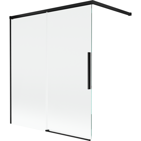 Mexen Rox dvojkrídlový posuvný sprchový záves 140 x 150 cm, transparentný, čierny - 8C9-140-003-70-00
