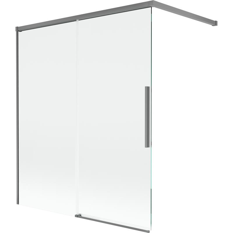 Mexen Rox paraván na vaňu, 2-krídlový posuvný 120 x 150 cm, transparentný, gun metal - 8C9-120-003-95-00