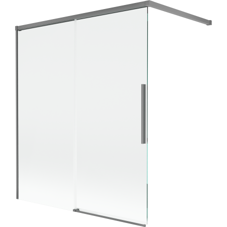 Mexen Rox paraván na vaňu, 2-krídlový posuvný 120 x 150 cm, transparentný, gun metal - 8C9-120-003-95-00