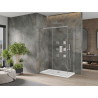 Mexen Omega sprchovací kút posuvný 130 x 70 cm, priehľadný, chróm + vanička Flat - 825-130-070-01-00-4010