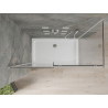 Mexen Omega sprchovací kút posuvný 130 x 70 cm, priehľadný, chróm + vanička Flat - 825-130-070-01-00-4010