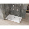 Mexen Omega sprchovací kút posuvný 130 x 70 cm, priehľadný, chróm + vanička Flat - 825-130-070-01-00-4010