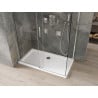 Mexen Omega sprchovací kút posuvný 130 x 70 cm, transparentný, chróm + vanička Flat - 825-130-070-01-00-4010