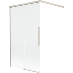 Mexen Rox sprchový záves 2-krídlový zasúvací 100 x 150 cm, priehľadný, brúsený nikel - 8C9-100-003-97-00