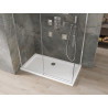 Mexen Omega sprchovací kút posuvný 130 x 70 cm, priehľadný, chróm + vanička Flat - 825-130-070-01-00-4010
