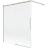 Mexen Rox dvojkrídlový vaňový paraván, rozťahovací 140 x 150 cm, transparentný, brúsený nikel - 8C9-140-003-97-00
